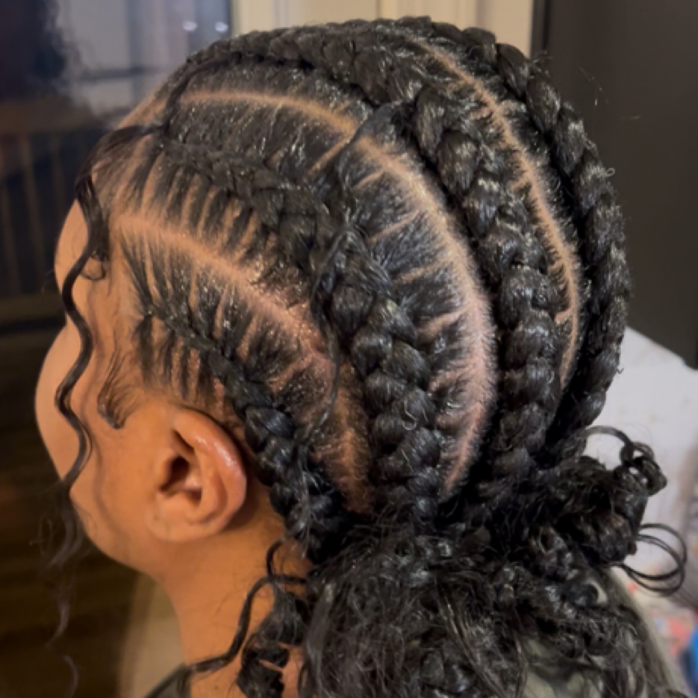 4-6 Stitch Braids w/curls