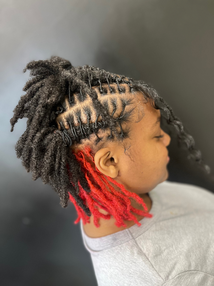 Pop Of Color On Locs