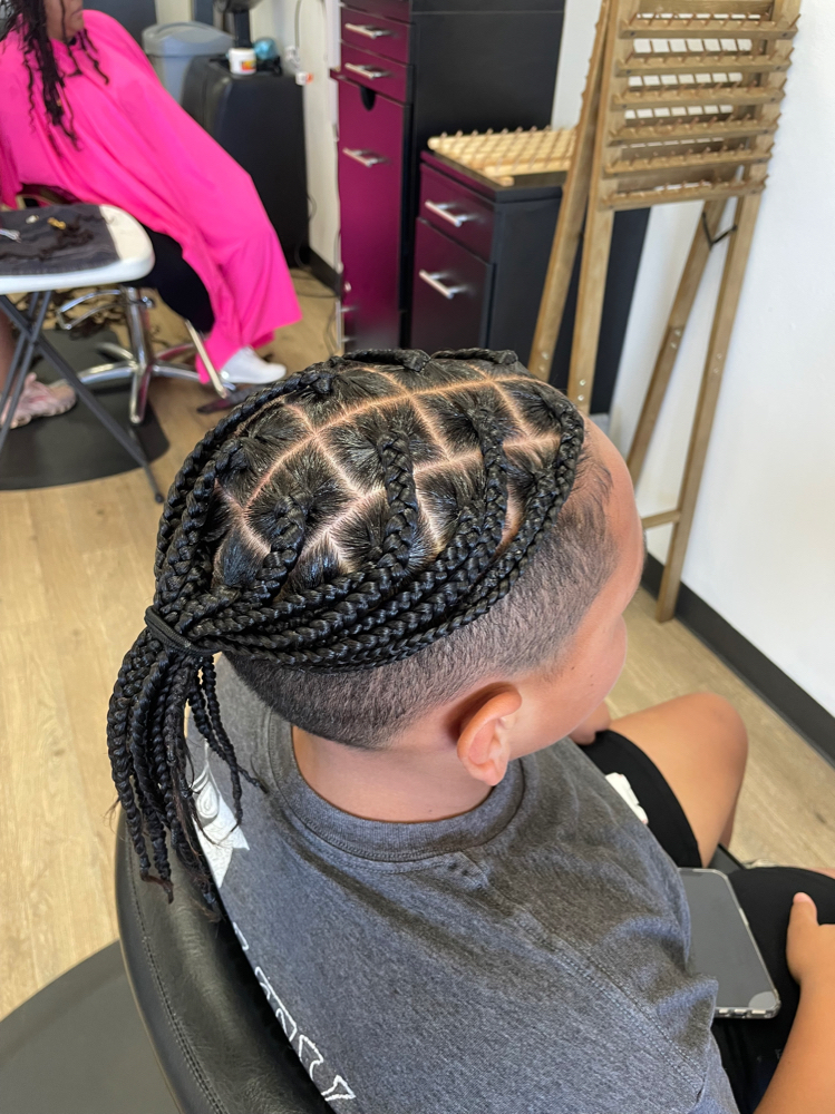 Box Braids (natural)-Half Head