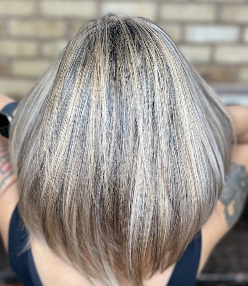 Color Cut Highlight Mid Length