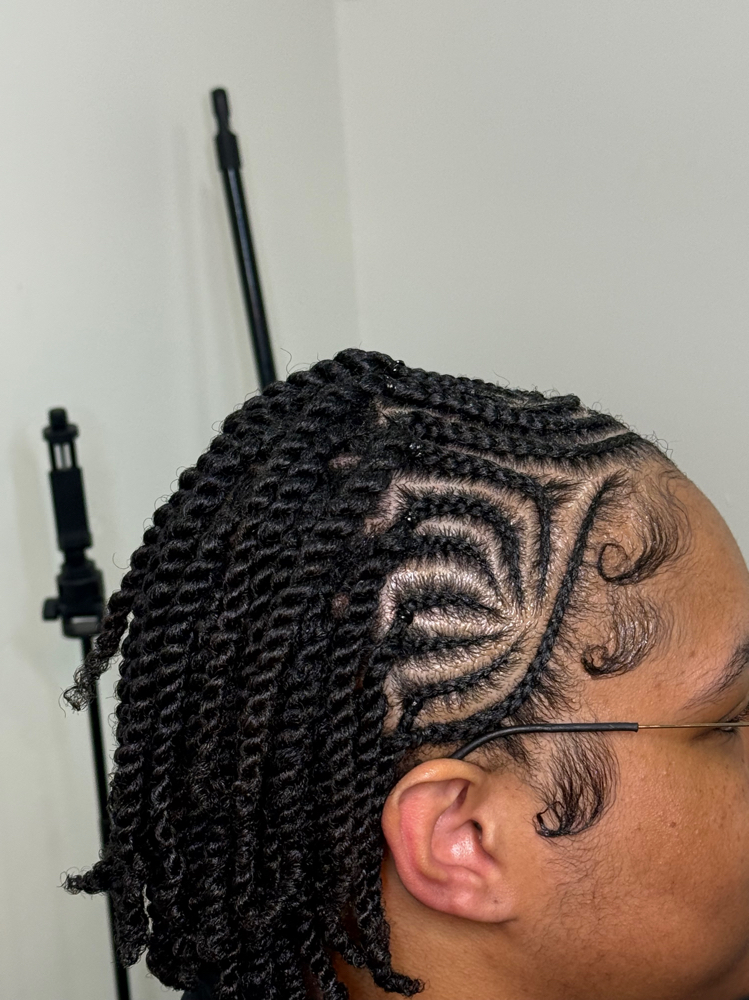 Half Corn Rows / Half Twist Out at Tea's Hair Styling Box in Brooklyn, NY