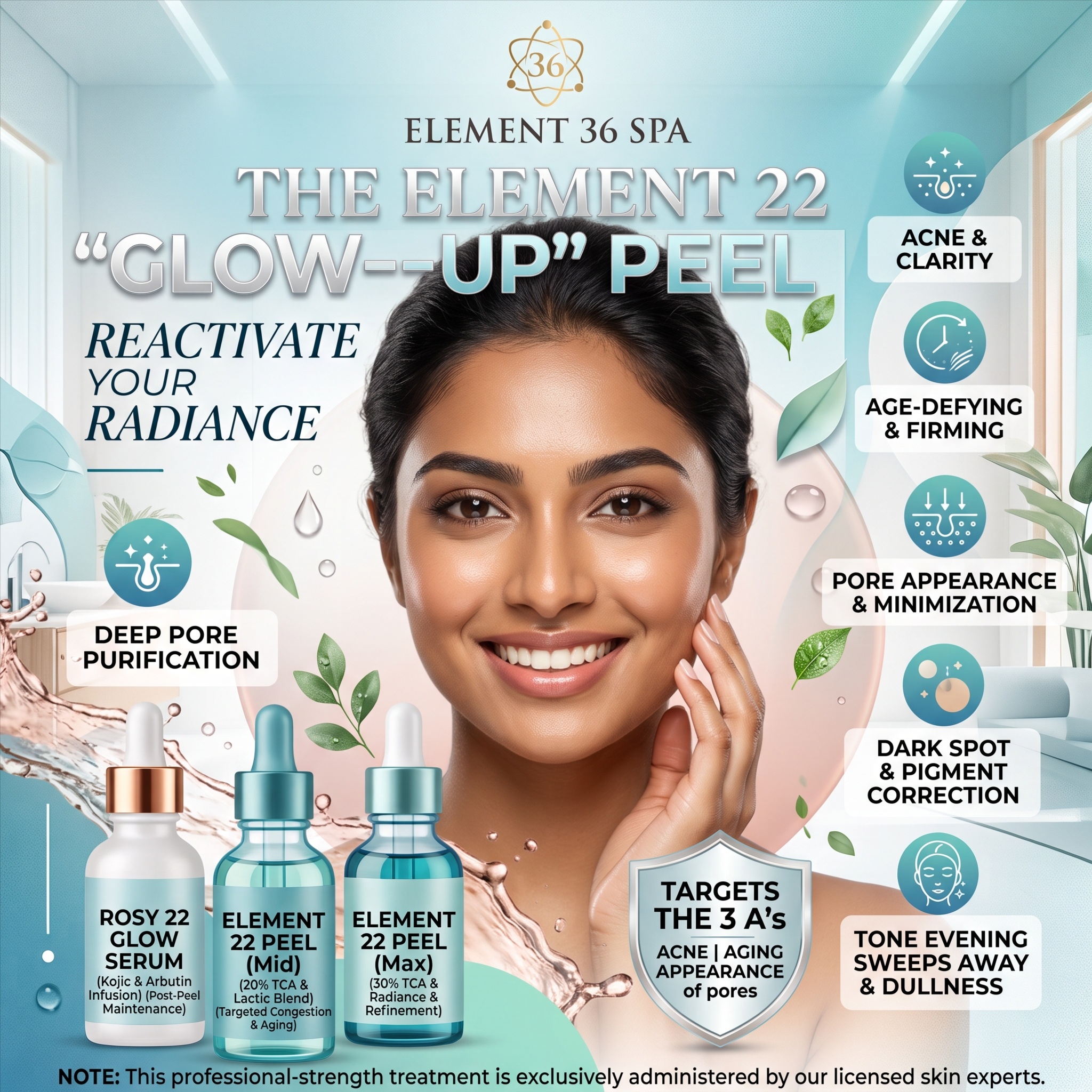 The Element 22 "Glow-up" Peel at Element 36 Spa in Pinckney, MI