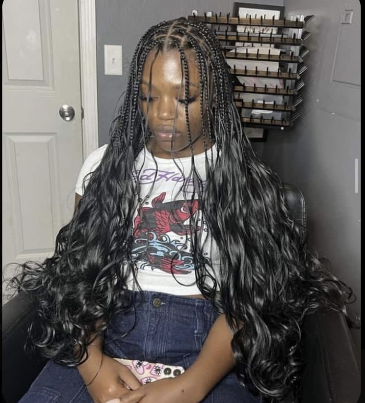 Medium French Curl Braids at Myrathestylist in Philadelphia, PA