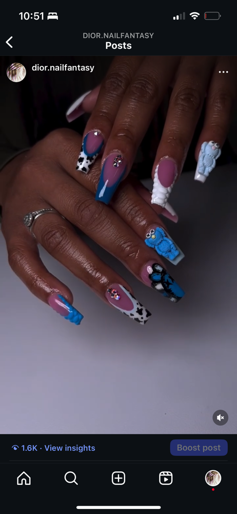 Medium Set and Basic Pedi at Dior Nail Fantasy in Atlanta, GA