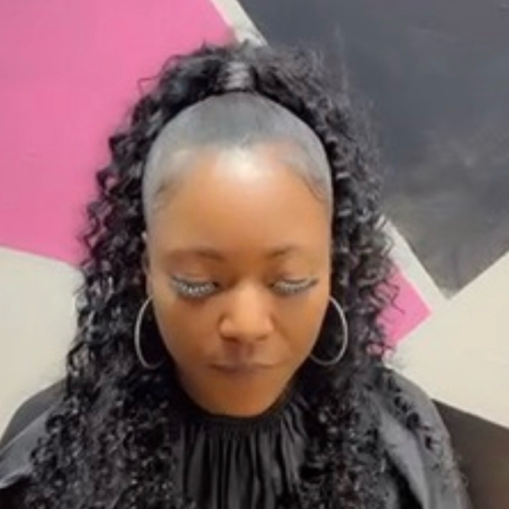 Half up half down sewin/quickweave at Birds Braiding Boutique in Newnan, GA