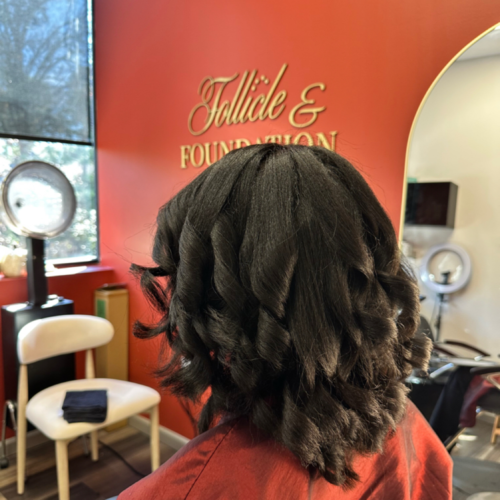 Silk Press + Steam Treatment at Follicle & Foundation Natural Hair Care in Marietta, GA