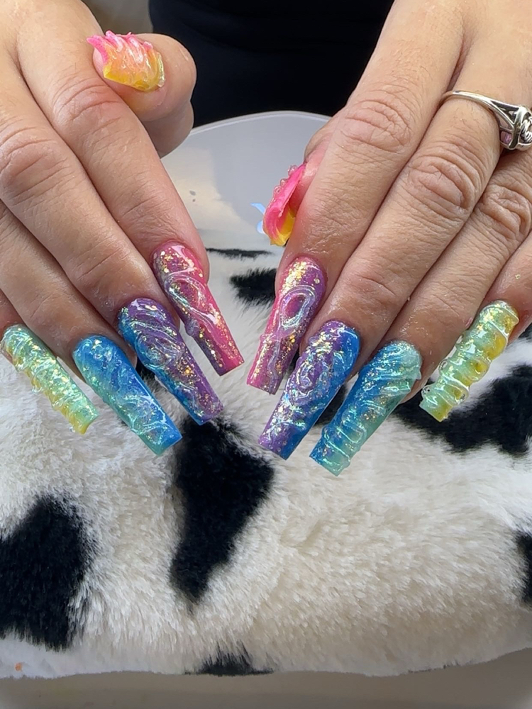 long set designs at Tips&Clips Hair&Nails in lincoln park, MI