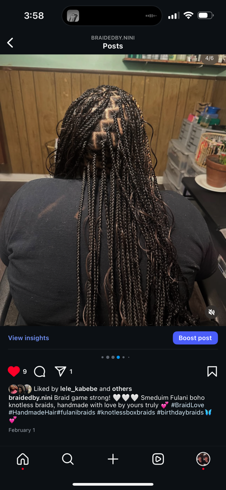 Smedium Boho Knotless Braids