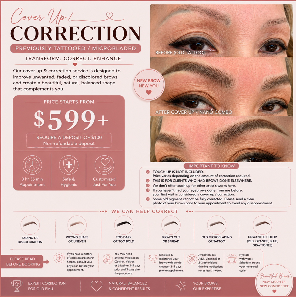 COVER UP/ CORRECTION (PRICE VARIES) at Blink By Jenny lashes & brows studio in Jacksonville, FL