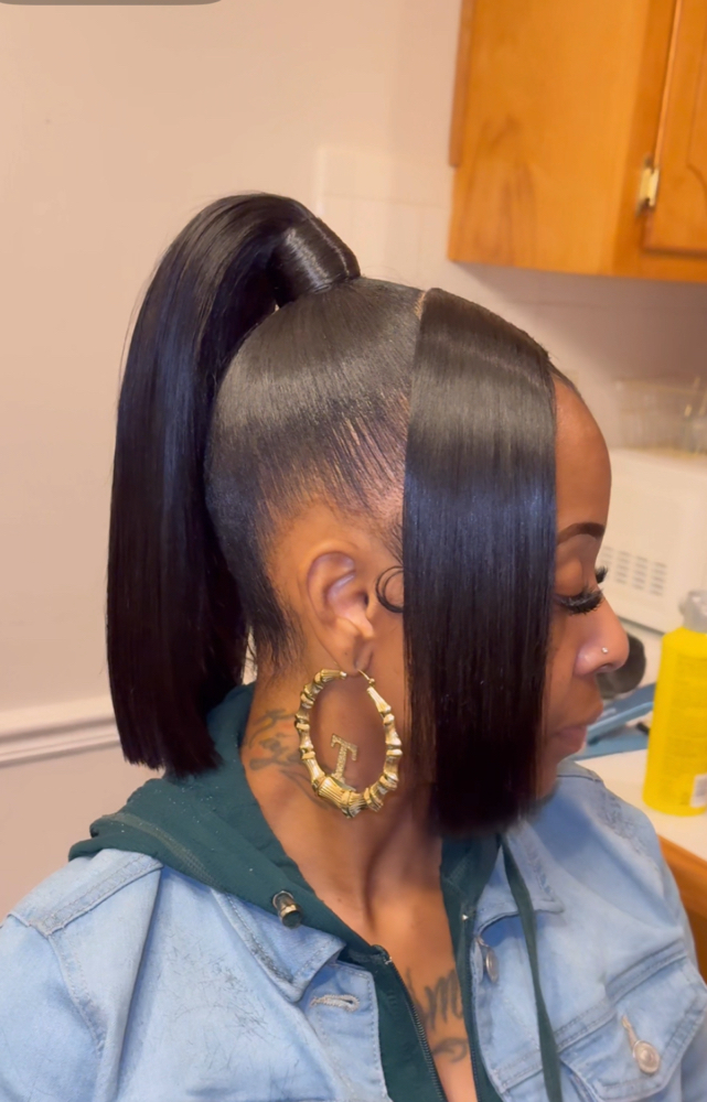 Sleek Ponytail With Bangs