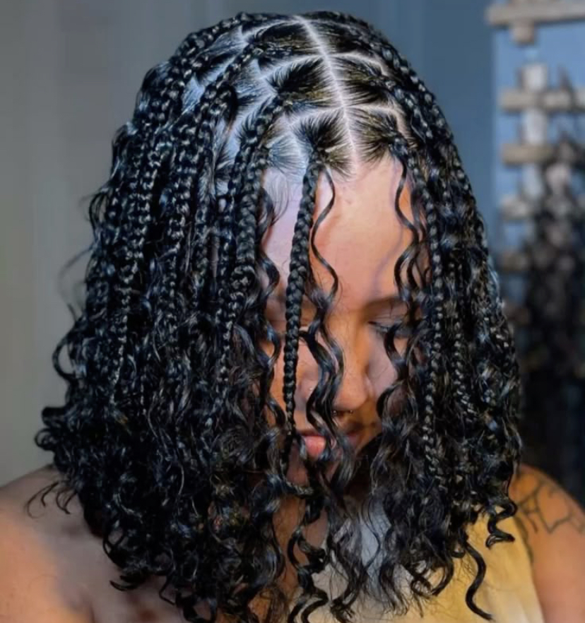 Boho Knotless Bob