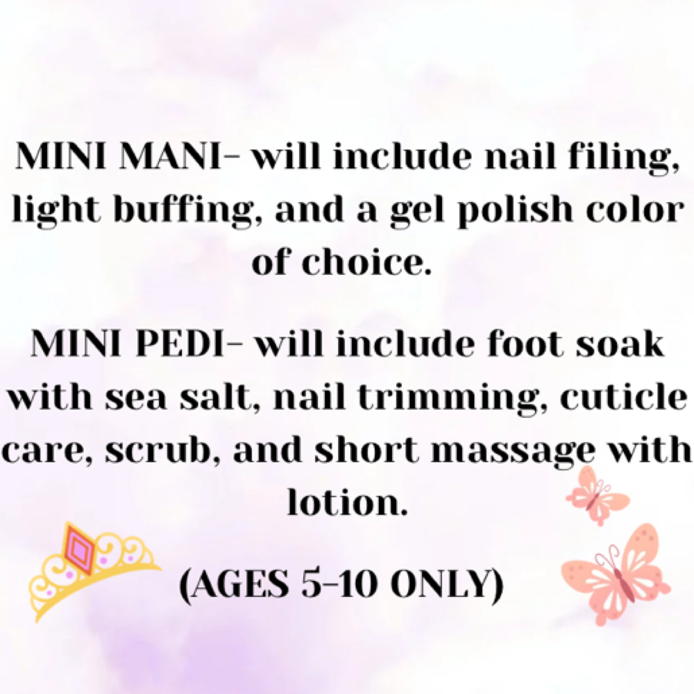 🎀Mini Princess (Ages 5-10) at Kinas Nails in Lemon Grove, CA