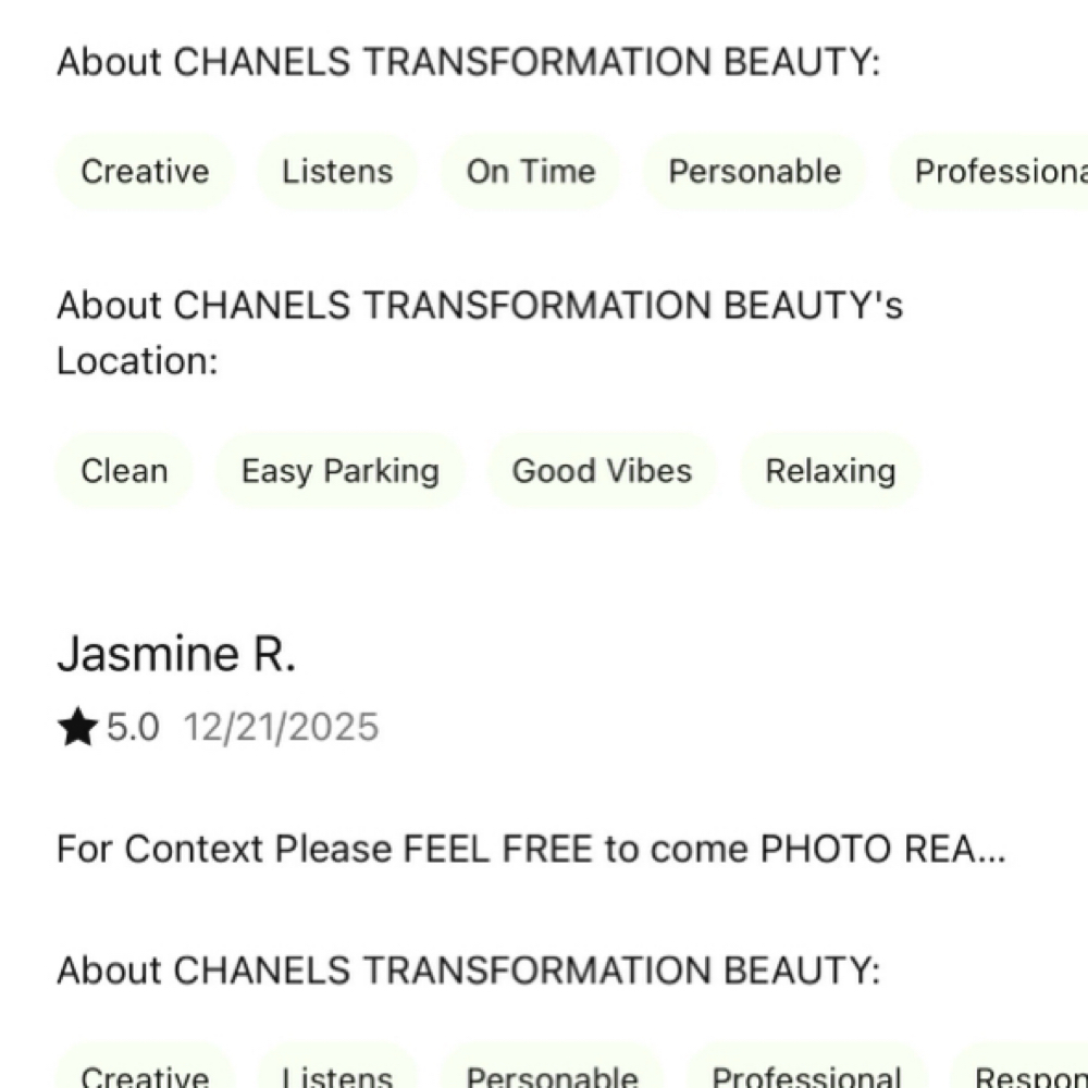 Recovery Treatment at Chanel’s Transformation Beauty Bar in Warner Robins, GA