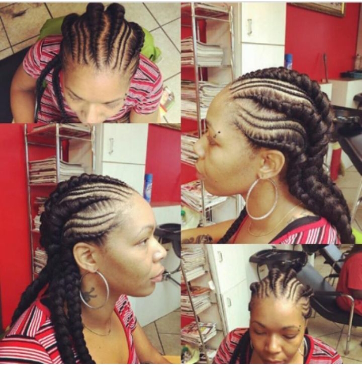 Feed-in Straight Back Braids
