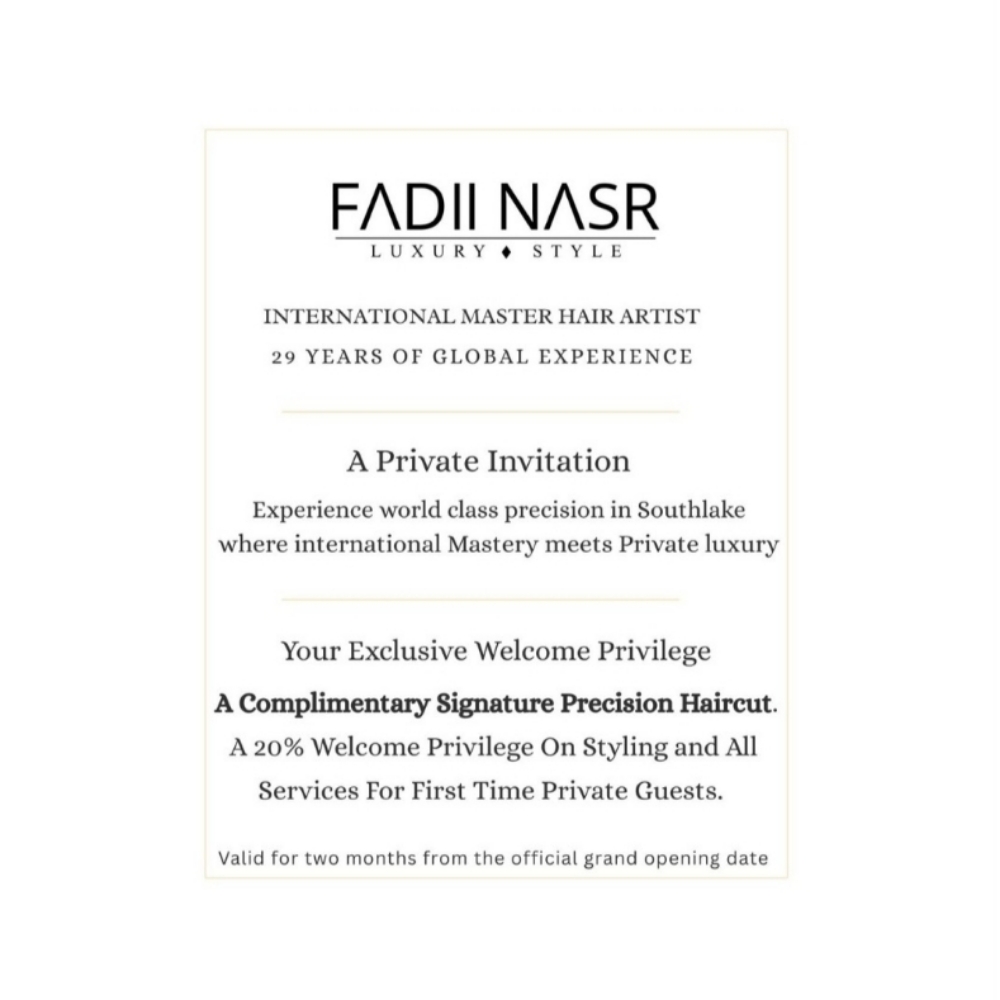 Cut & Blow Dry | Invitation Cards at FADII NASR LUXURY STYLE in Southlake, TX