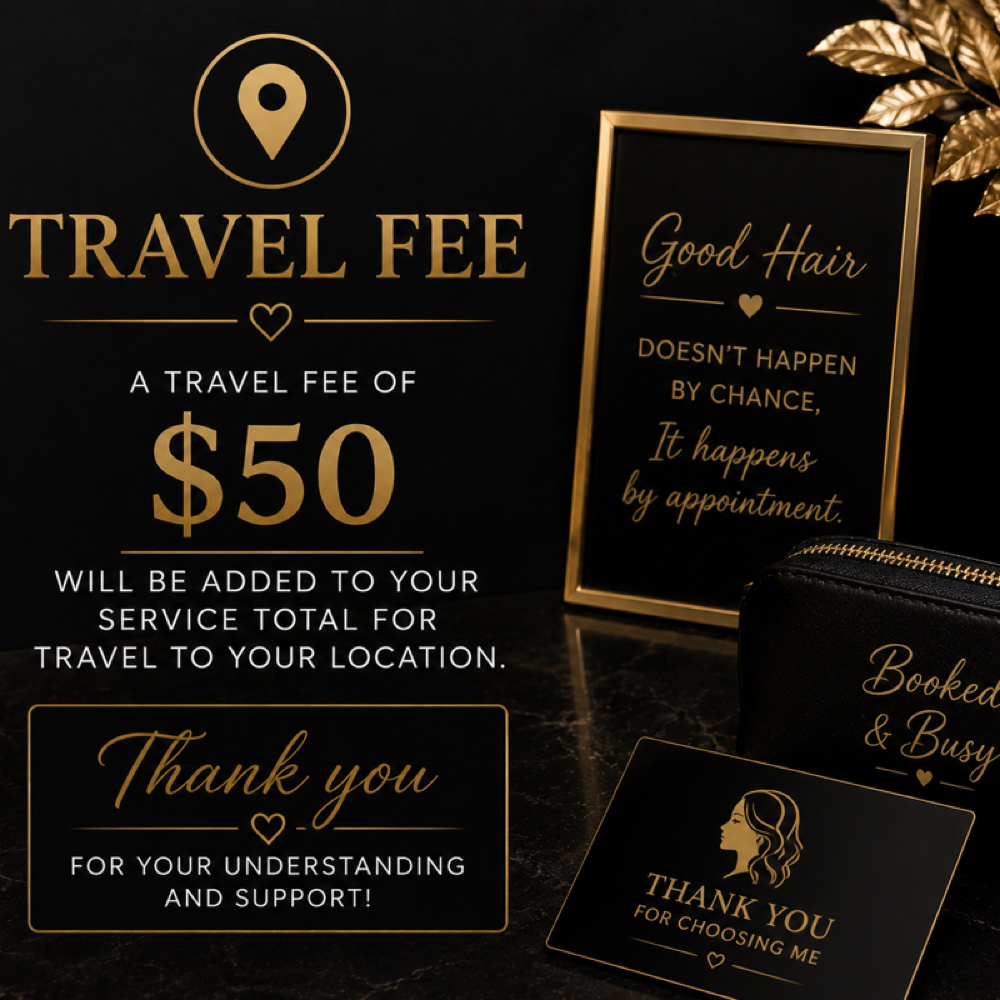 Travel fee at Amira’s Touch Salon in Sandy Springs Ga, GA