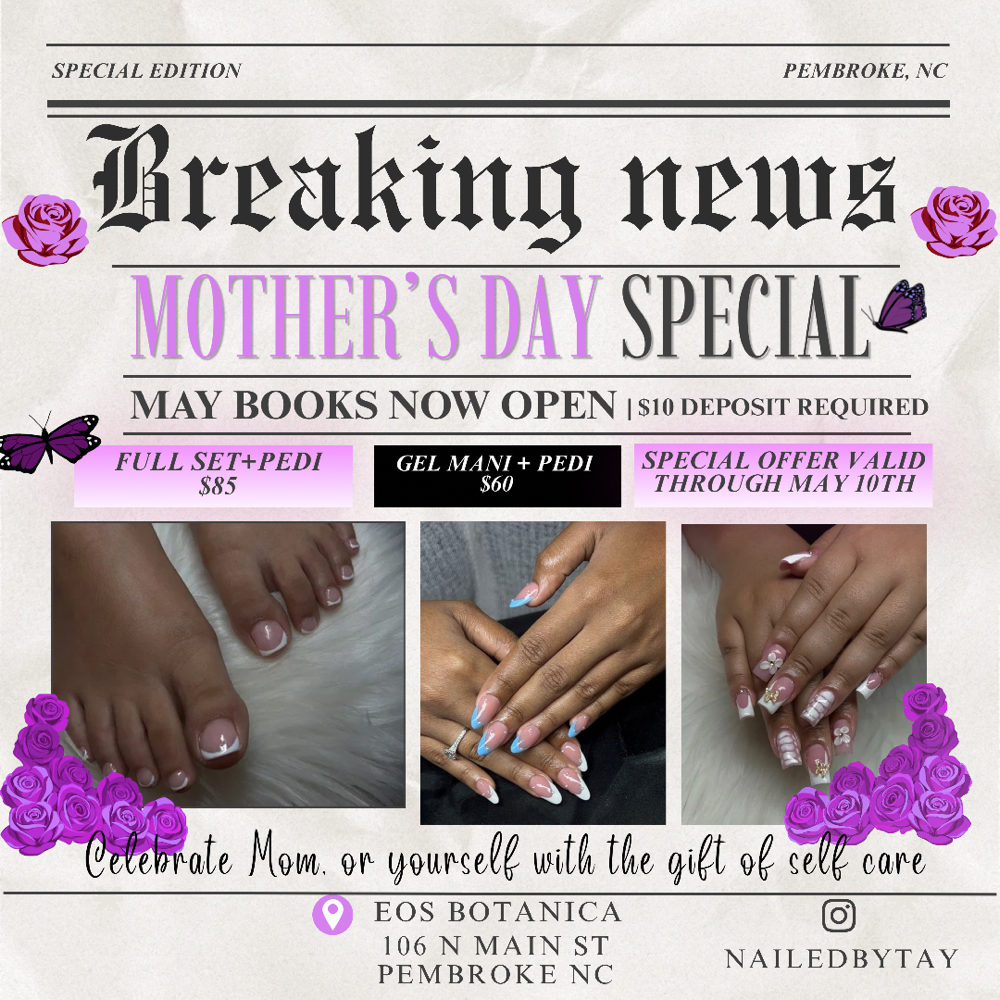 Mothers Day Special at EOS Botanica in Pembroke, NC