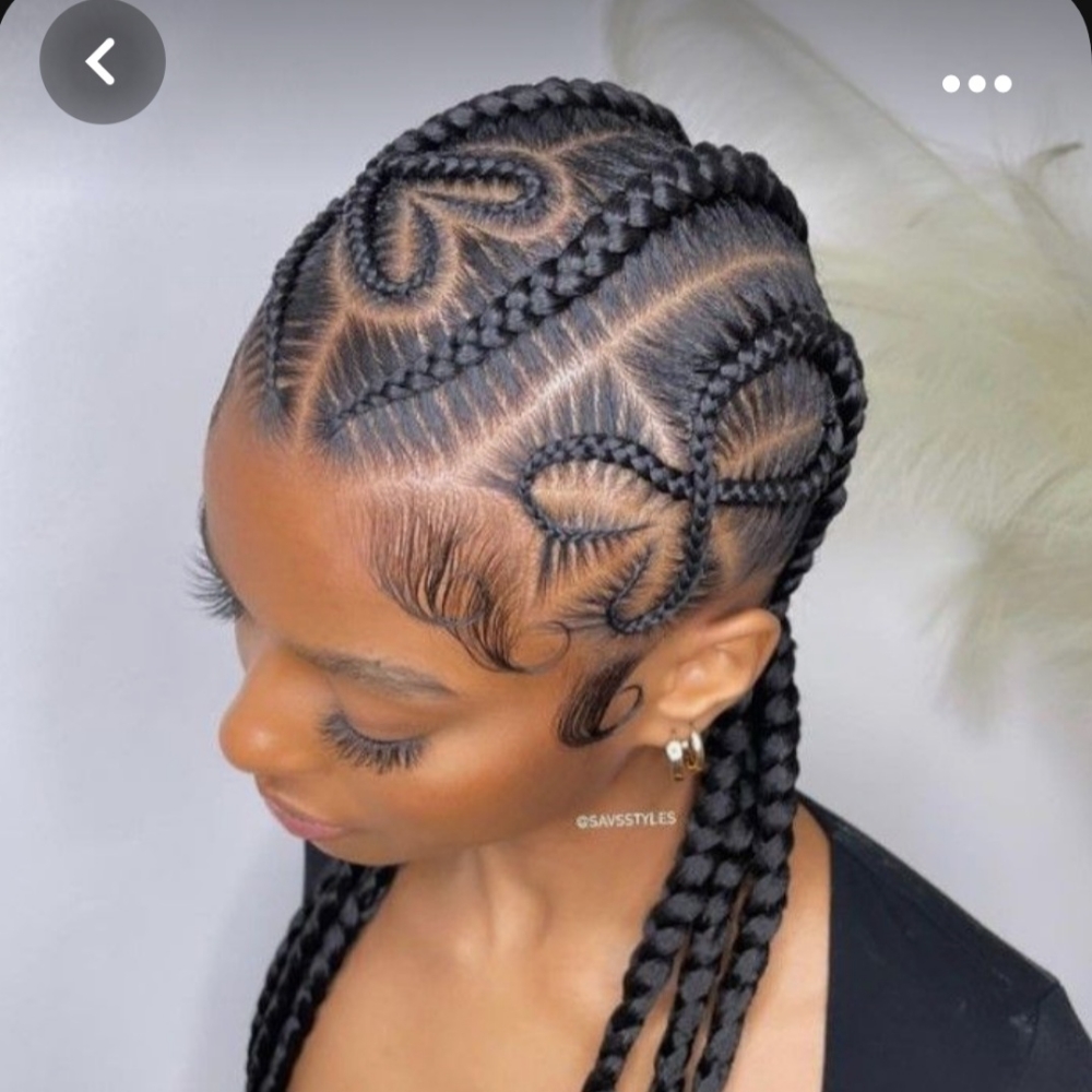 Straight Backs W/ 3 Hearts