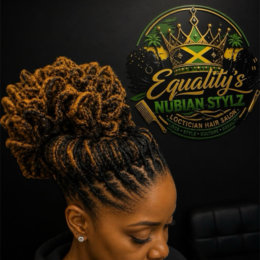 Starter Locs w/Extensions & Style at Equality’s Nubian Stiylz in Hampton, VA