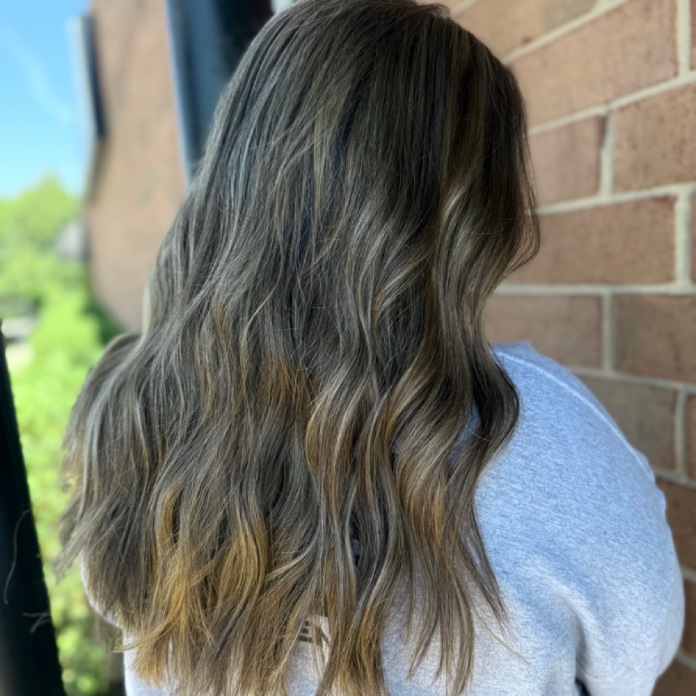 PARTIAL HIGHLIGHT W/ GREY COVERAGE at Top Knot Salon & Spa in Greensboro, NC