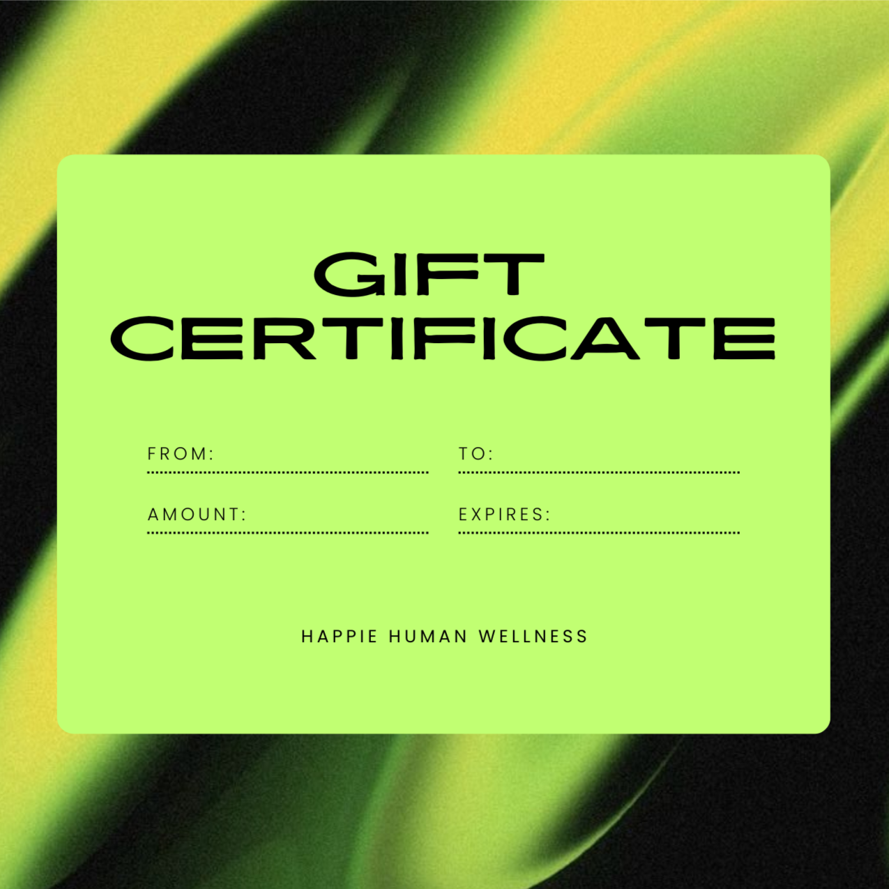 Gift Certificate- In Studio Pick Up at Happie Human Wellness in Fort Myers, FL