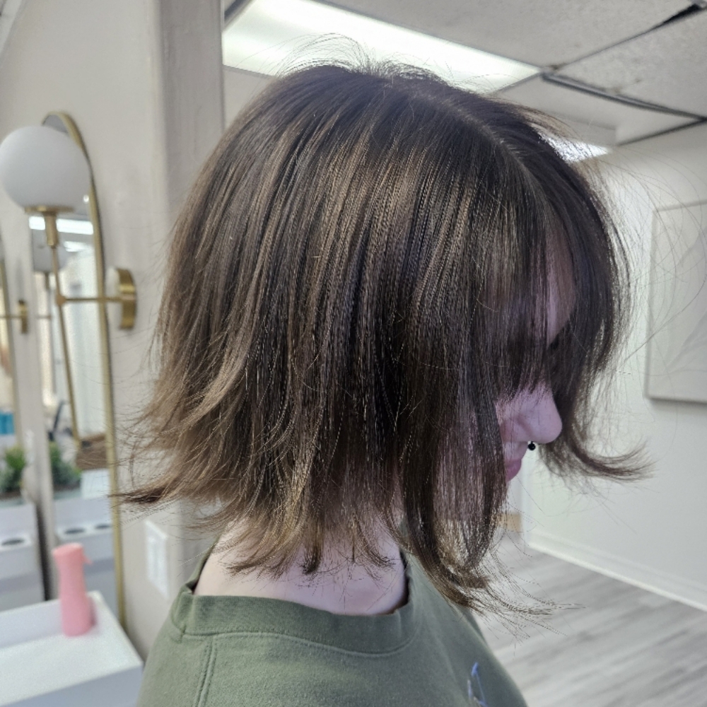 Scissor cut at Hailey-Hues in Missoula, MT