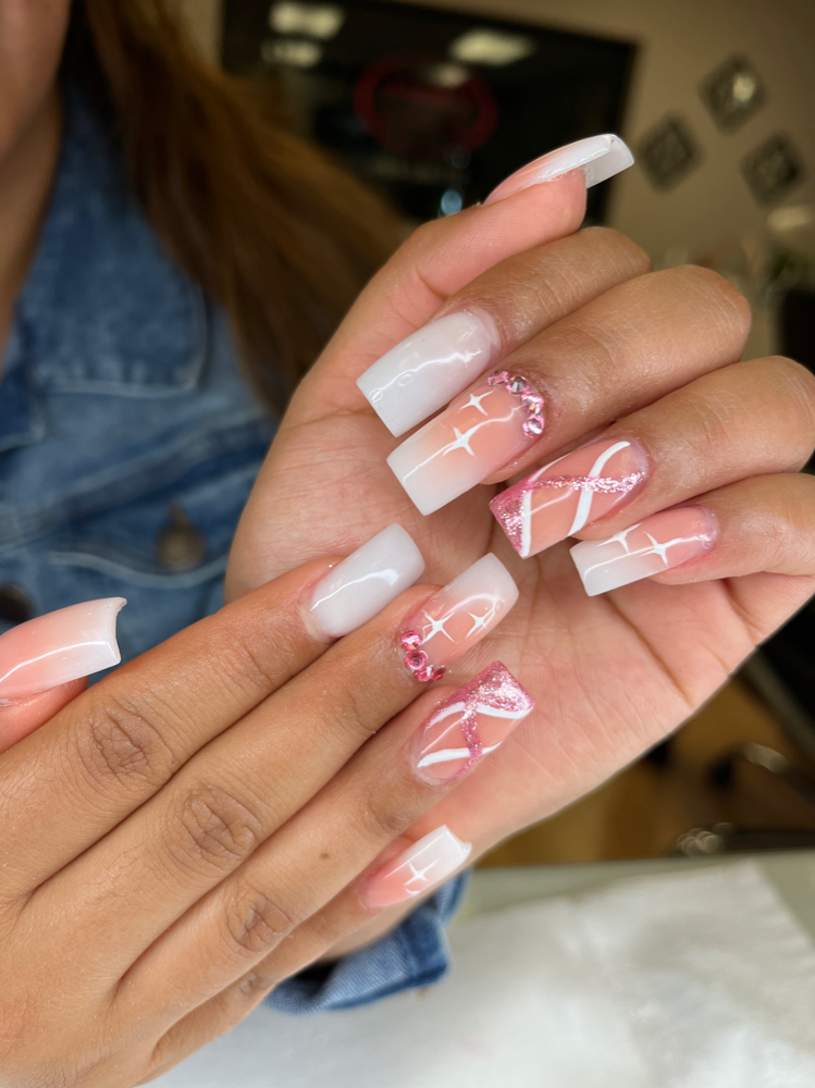 Acrylic Fullset With Nail Art