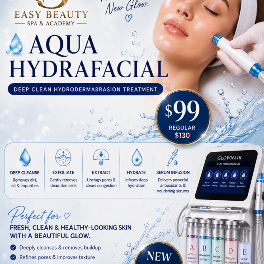 💧 AQUA HYDRAFACIAL — $99 Regular $ at Easy Beauty Spa in Victoria, TX