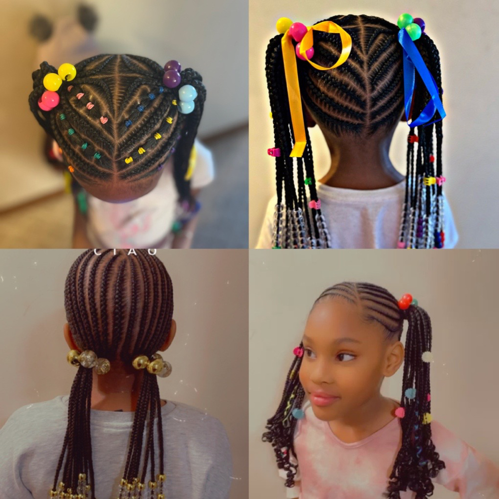 Kids Braided 2 Ponytails