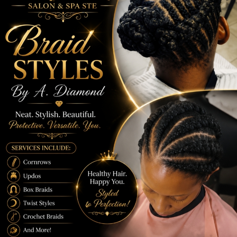 Feed In/Corn Rows Braids at Pamper Me Salon & Spa Ste in Georgia, GA