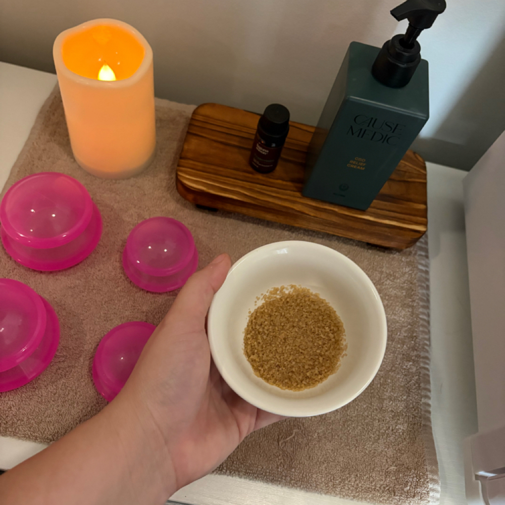 Hand and foot sugar scrub at Solstice Bodywork in Chelmsford, MA