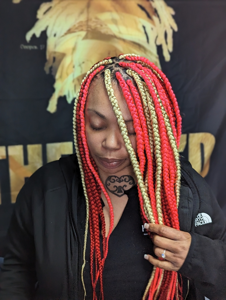 Box Braids Over Locs at The Naturlist Locd Queen in Indianapolis, IN