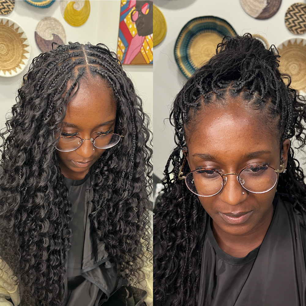 Medium/Small Boho Knotless Braids at Braid Work in Plano, TX