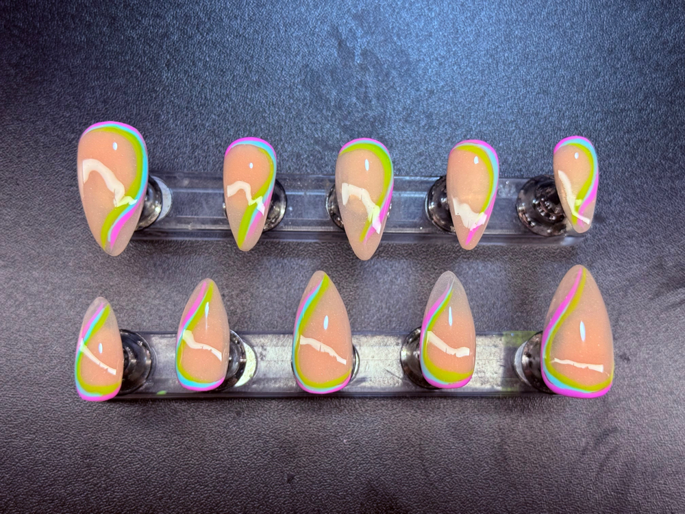 Almond Acrylic Press On Nails at Caressa's Attractions in Near You, NC