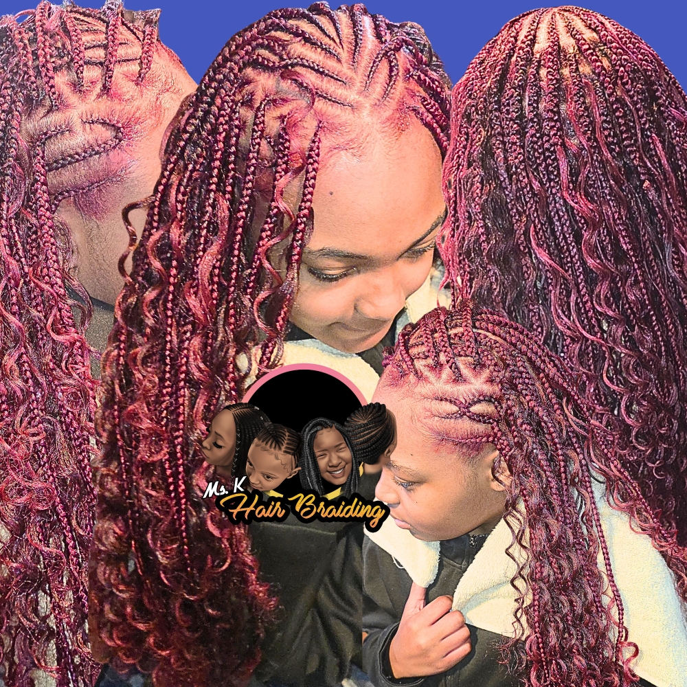 Small Stitch Fulani Flip Over at Ms K Hair Braiding in Cincinnati, OH