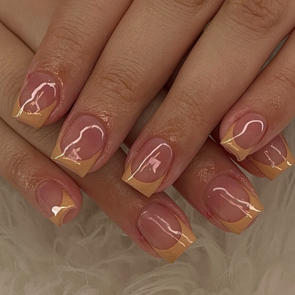 Short Acrylic Frenchies at Gloss Salon and Spa in Louisville, KY