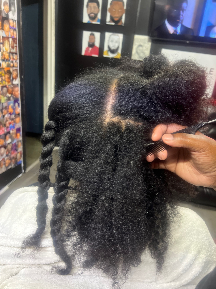 Natural Hair Braid Take down