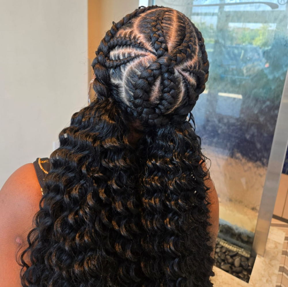 Fulani Braids with Curly Ends at WestAfrican Beauty Junction Braids in Prosper, TX