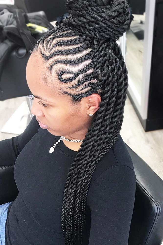 Half Cornrow/Half Individual Twists