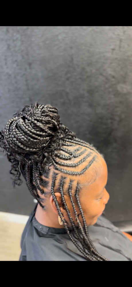 Fulani Braids / Knotless Boho Curls at HBL STUDIO in Vero Beach, FL