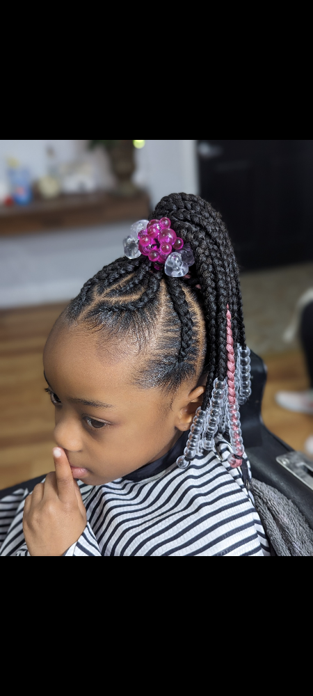 Children Cornrow Style W/ Extension