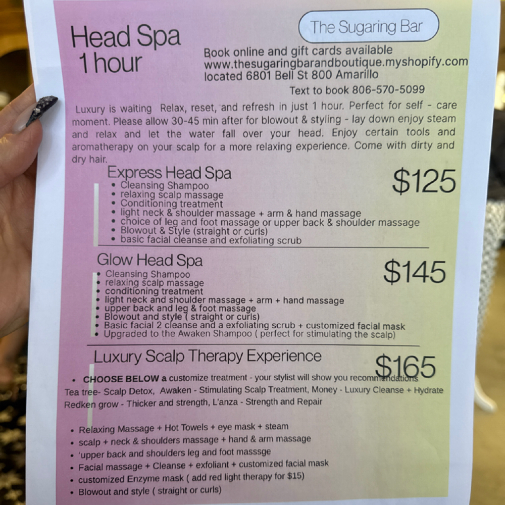 60 Minute Head Spa at Beauty Vibes by Ashtyn in Amarillo, TX