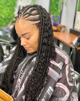 Half Cornrows/ Half Weave