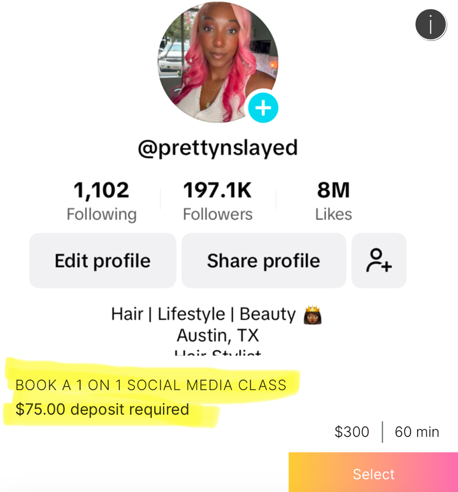 Book a 1 On 1 Social Media Class