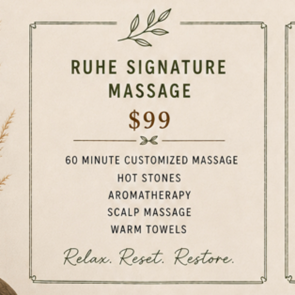 Ruhe Signature Massage at Ruhe Salon in Hays, KS