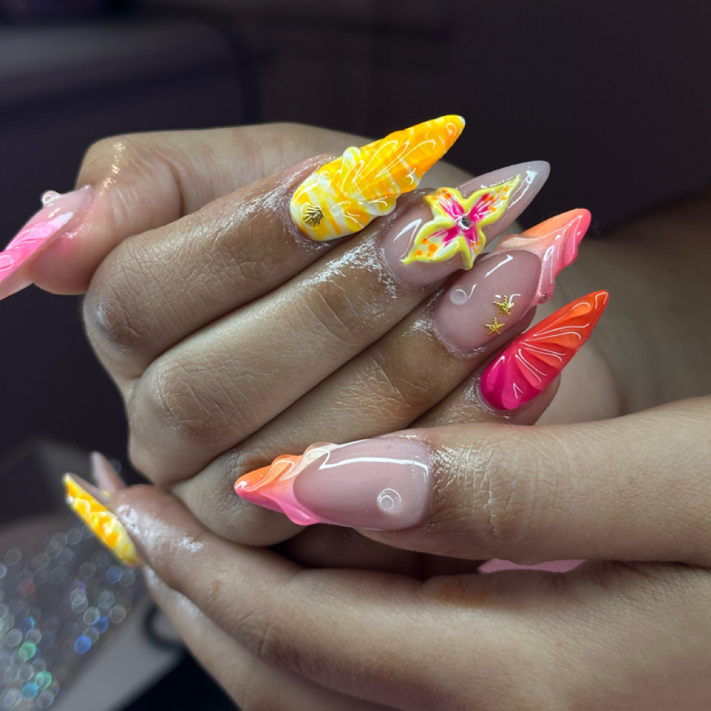 Medium/Long Full set at Couture hair and day spa in Rock Falls, IL