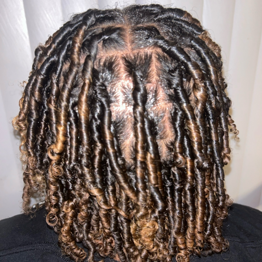 Starterlocs (past shoulders) at Loc’d By Deez Handz in North Little Rock, AR