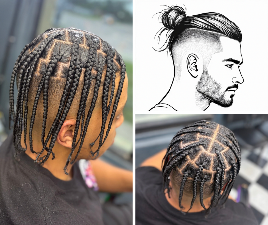 Small Man Bun Box Braids