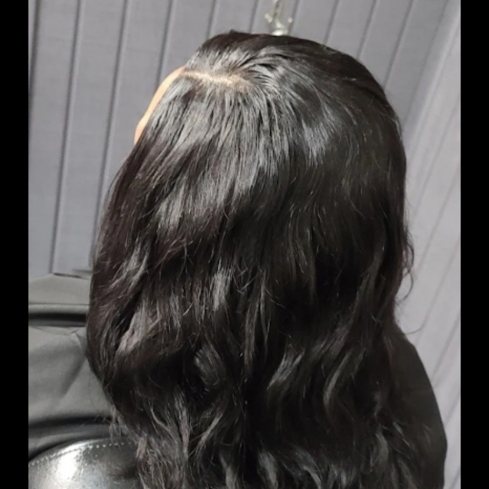 Traditional sew-in (leave-out)