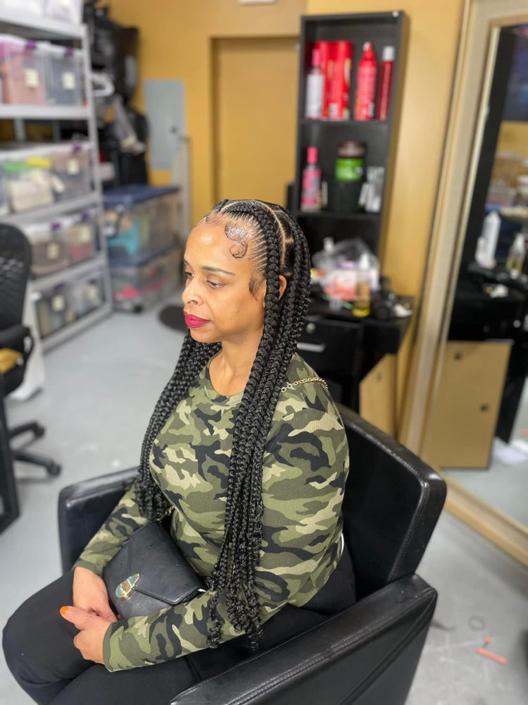 2 Stitch Braids W/ Jumbo Knotless